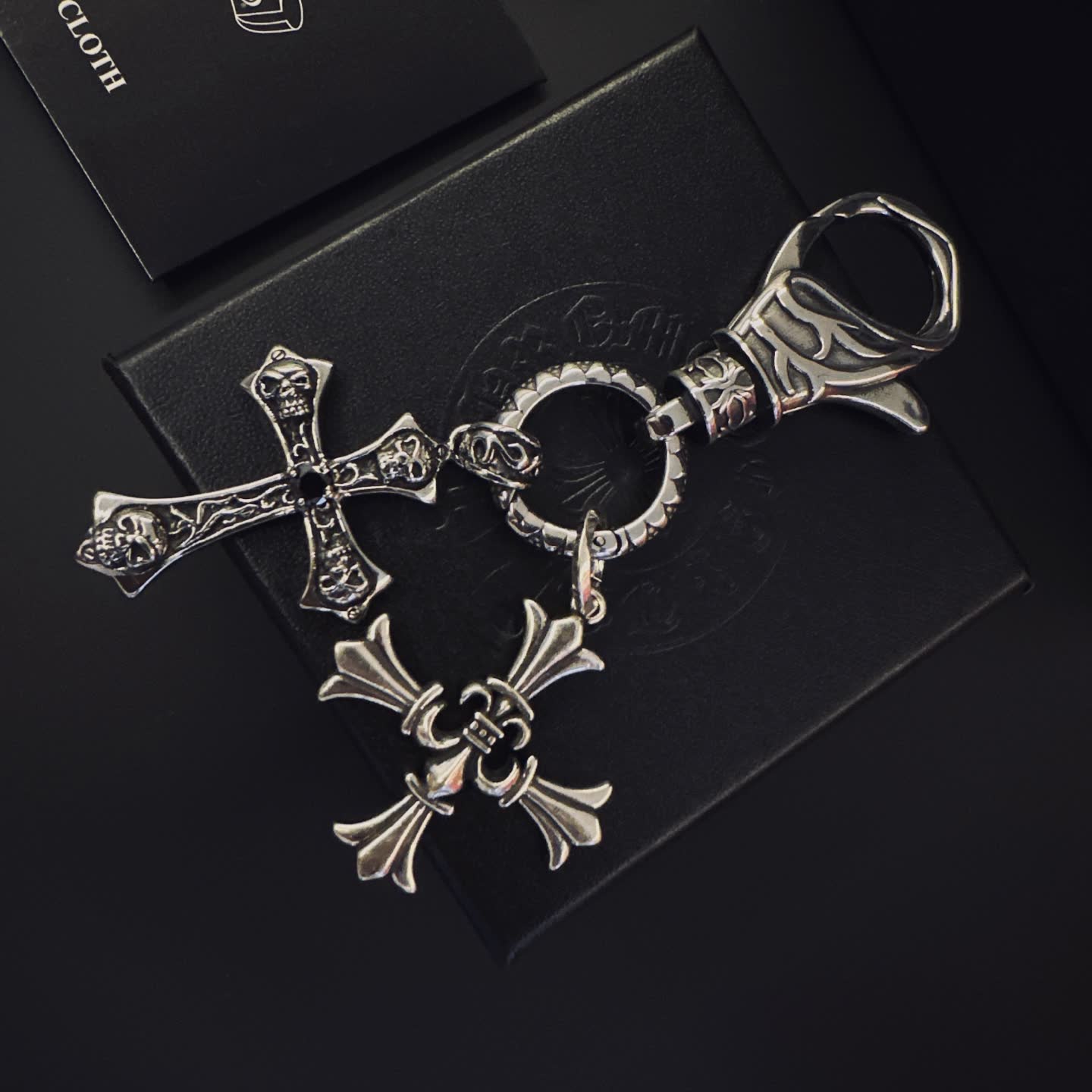 Chrome Hearts Silver Cross Keychain
